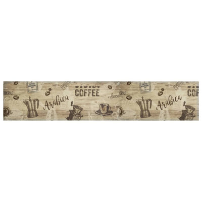 Vidaxl tappetino da cucina stampato per caffè lavabile 60x300 cm marrone