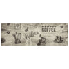 Vidaxl tappetino da cucina stampato di caffè lavabile 60x180 cm grigio in velluto