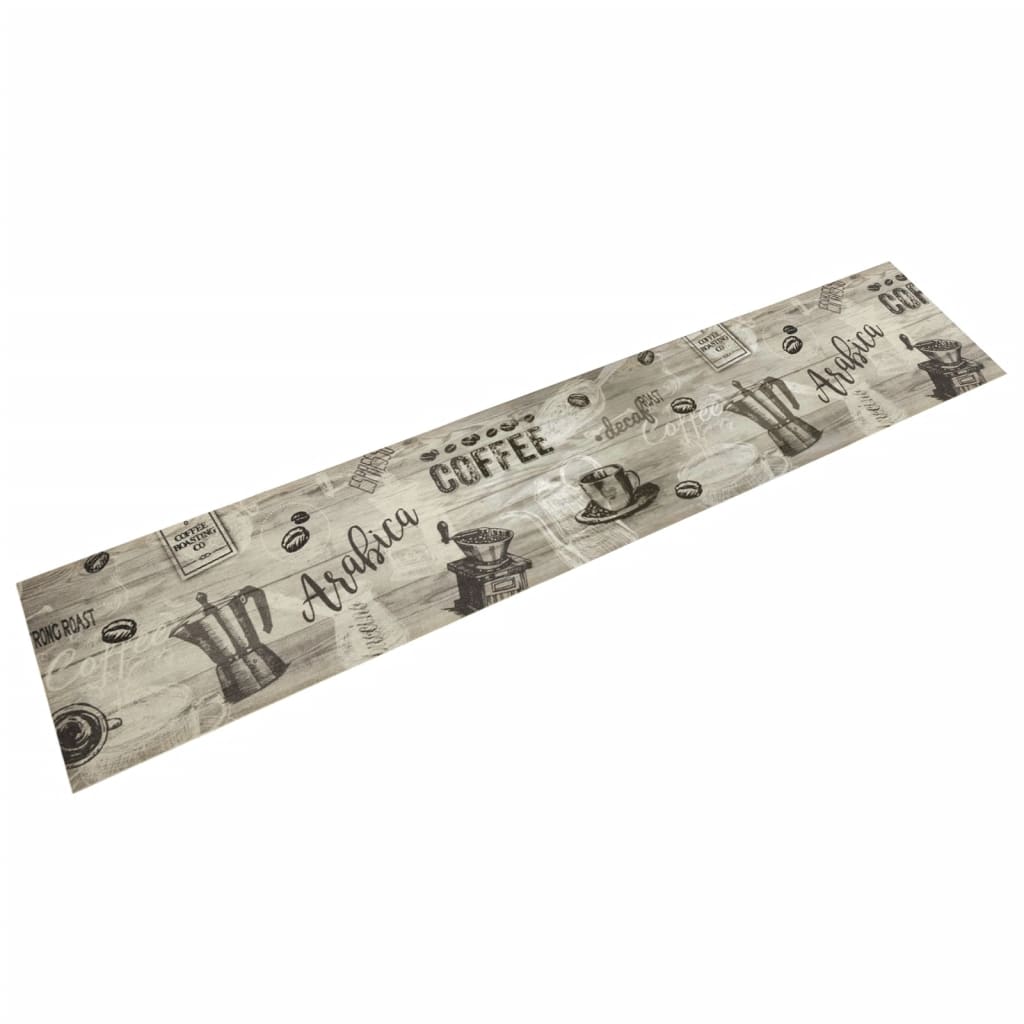 Vidaxl tappetino da cucina stampato per caffè lavabile 60x300 cm grigio in velluto