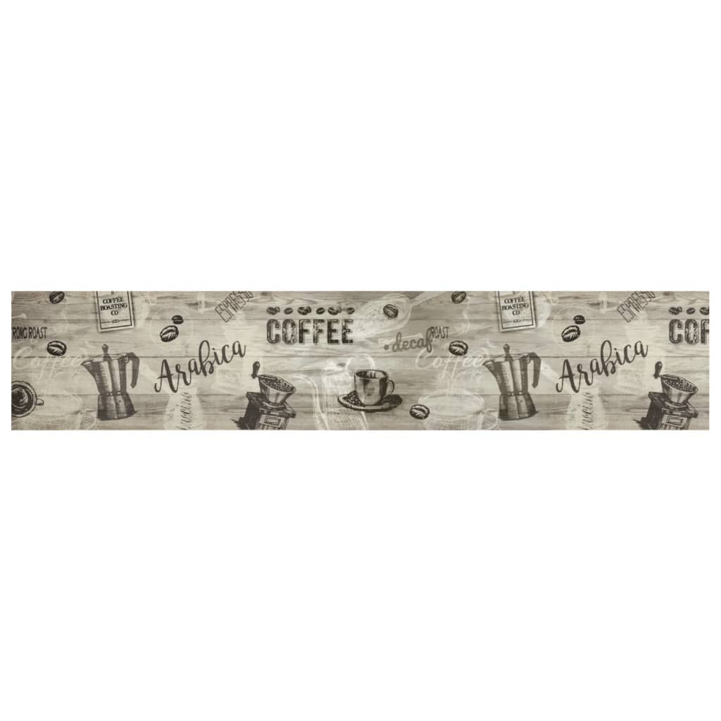 Vidaxl tappetino da cucina stampato per caffè lavabile 60x300 cm grigio in velluto