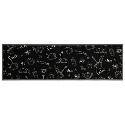 Vidaxl tappetino da cucina stampato mattutino lavabile 45x150 cm di velluto nero