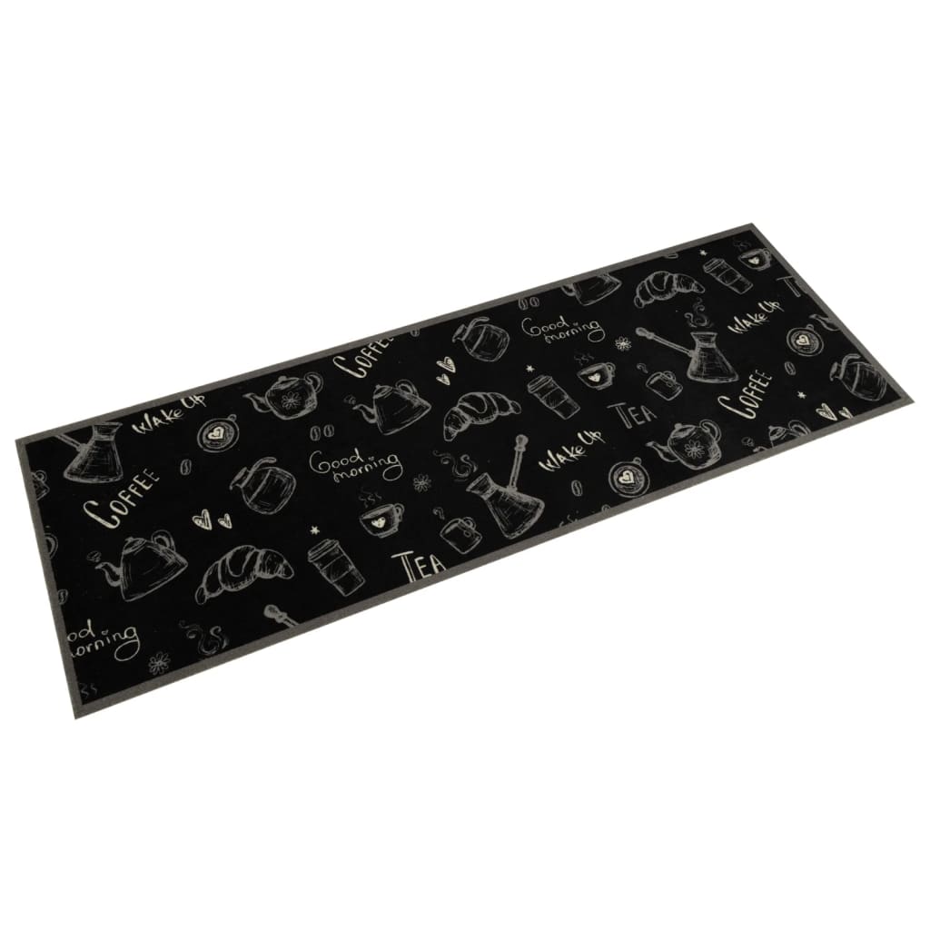 Vidaxl tappetino da cucina stampato mattutino lavabile 60x180 cm di velluto nero