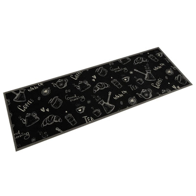 Vidaxl Mat de cocina Morning Morning Impresión 60x180 CM Velvet Negro
