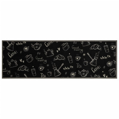 Vidaxl Mat de cocina Morning Morning Impresión 60x180 CM Velvet Negro