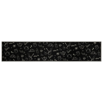 Vidaxl Mat de cocina Lavable Morning Print 60x300 cm Velvet Negro