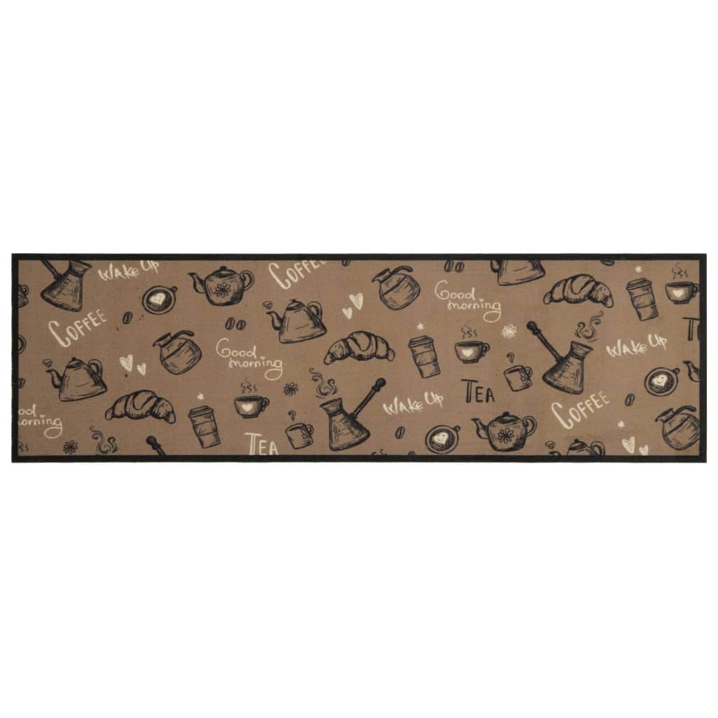 Vidaxl Mat de cocina Lavable Morning Morning 45x150 cm Velvet Brown