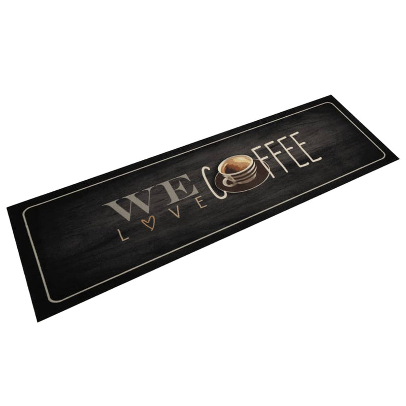 Vidaxl tappetino da cucina text caffè lavabile 45x150 cm velluto