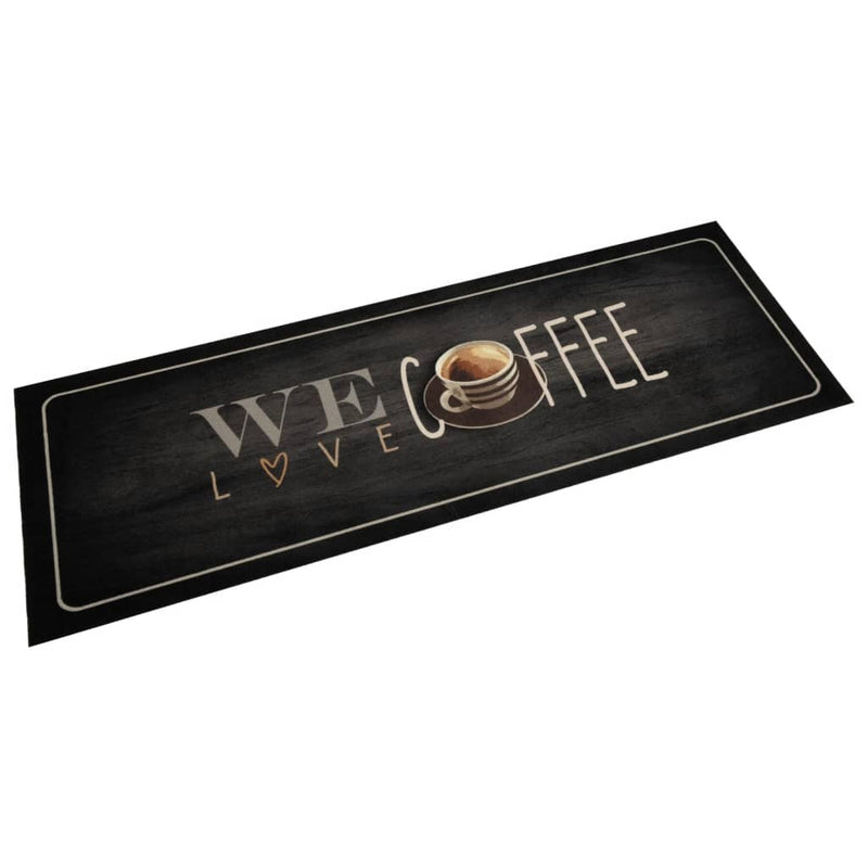 Vidaxl tappetino da cucina Text di caffè lavabile 60x180 cm velluto