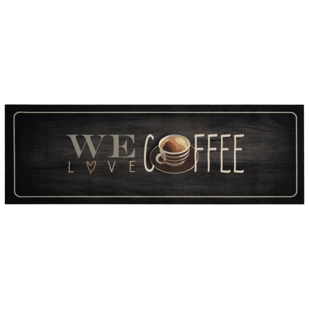 Vidaxl tappetino da cucina Text di caffè lavabile 60x180 cm velluto