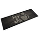 Vidaxl Mat de cocina Copa lavable estampado 60x180 cm de terciopelo negro