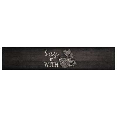 Vidaxl Mat de cocina Copa lavada con estampado 60x300 cm Velvet Negro