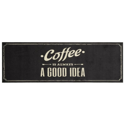 Vidaxl Mat de cocina Texto de café lavable 60x180 cm Velvet