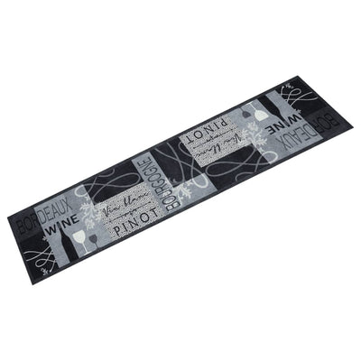 Vidaxl Mat de cocina Vino lavable Impresión 60x300 cm Velvet Gray