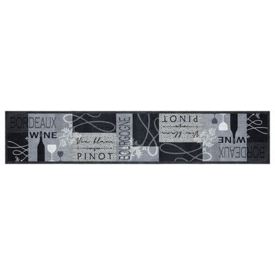 Vidaxl Mat de cocina Vino lavable Impresión 60x300 cm Velvet Gray