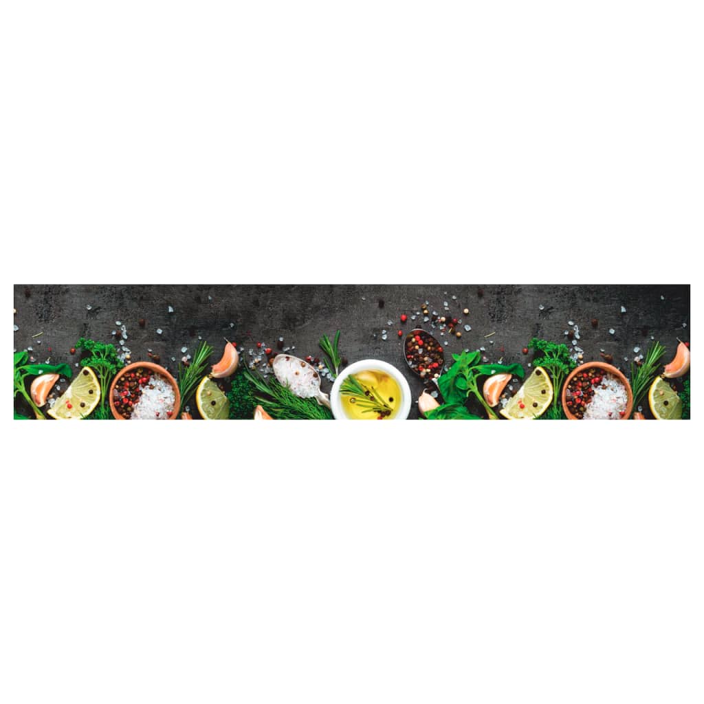 Vidaxl Mat de cocina Herb con estampado de hierba 60x300 cm Velvet