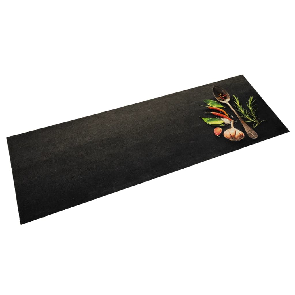 Vidaxx alfombra de cocina lavable estampado de hierbas 60x180 cm terciopelo