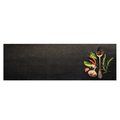 Vidaxl Mat de cocina Herba lavable estampado 60x180 cm Velvet