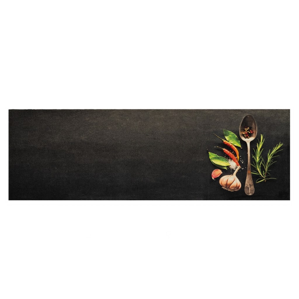 Vidaxx alfombra de cocina lavable estampado de hierbas 60x180 cm terciopelo