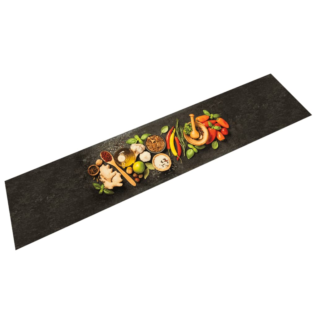 Vidaxl Mat de cocina Herb con estampado de hierba 60x300 cm Velvet