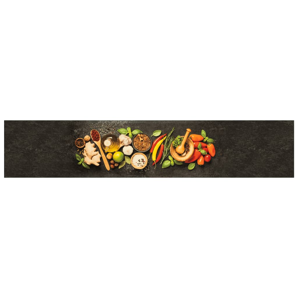 Vidaxl Mat de cocina Herb con estampado de hierba 60x300 cm Velvet