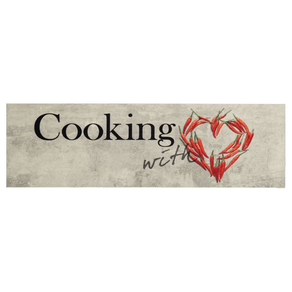 Vidaxl tappetino da cucina text pepe lavabile 60x180 cm velluto