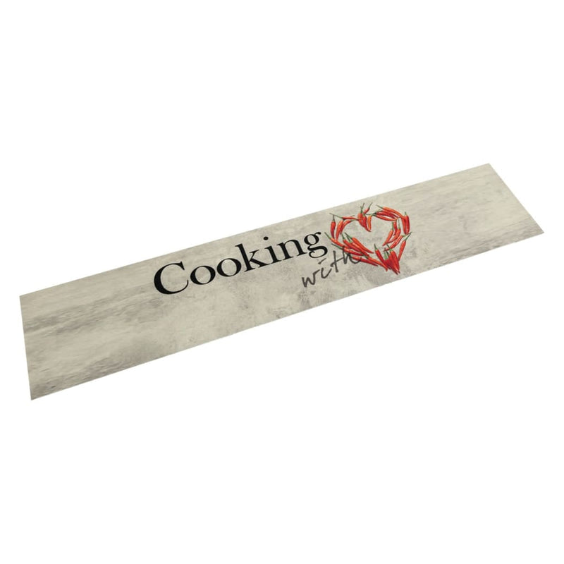 Vidaxl tappetino da cucina text pepe lavabile 60x300 cm velluto