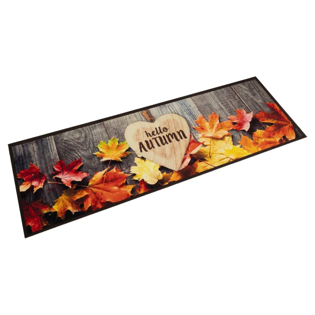 Vidaxl tappetino da cucina stampato autunno lavabile 60x180 cm velluto