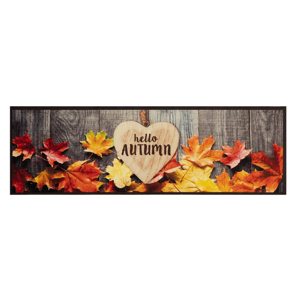 Vidaxl keukenmat wasbaar herfstprint 60x180 cm fluweel