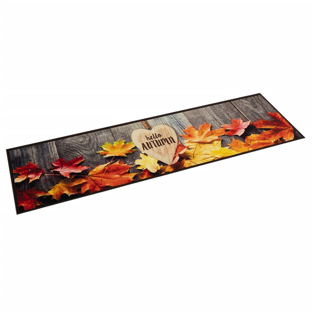 Vidaxl tappetino da cucina stampato autunno lavabile 60x300 cm velluto