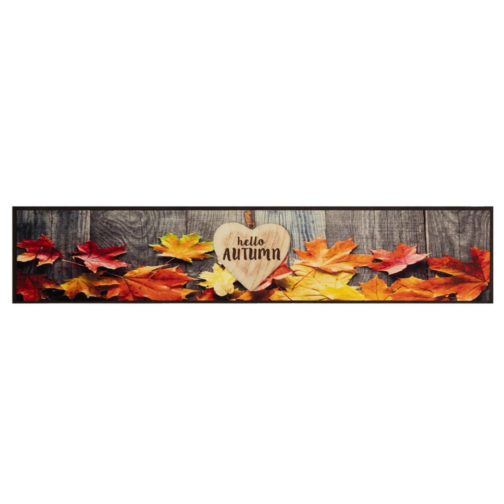 Vidaxl tappetino da cucina stampato autunno lavabile 60x300 cm velluto