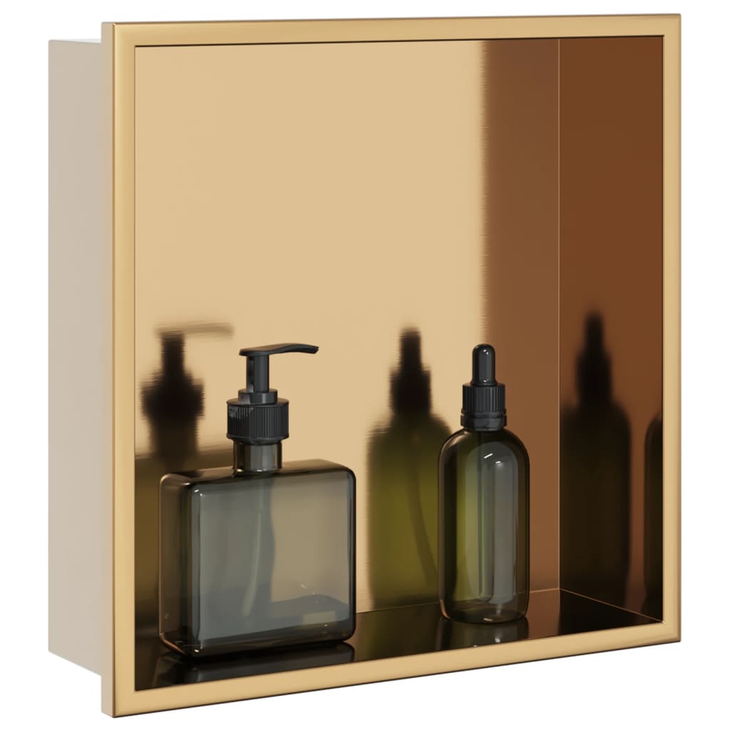 Vidaxx nicho de ducha 32x32x9 cm acero inoxidable dorado cepillado