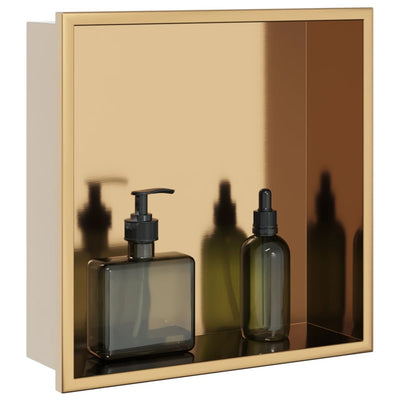 Vidaxx nicho de ducha 32x32x9 cm acero inoxidable dorado cepillado