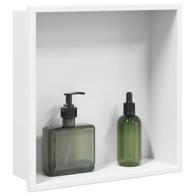 Nicchia doccia Vidaxx 32x32x9 cm acciaio inox bianco opaco