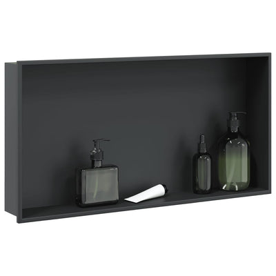 Nicchia doccia Vidaxx 62x32x9 cm acciaio inossidabile nero opaco