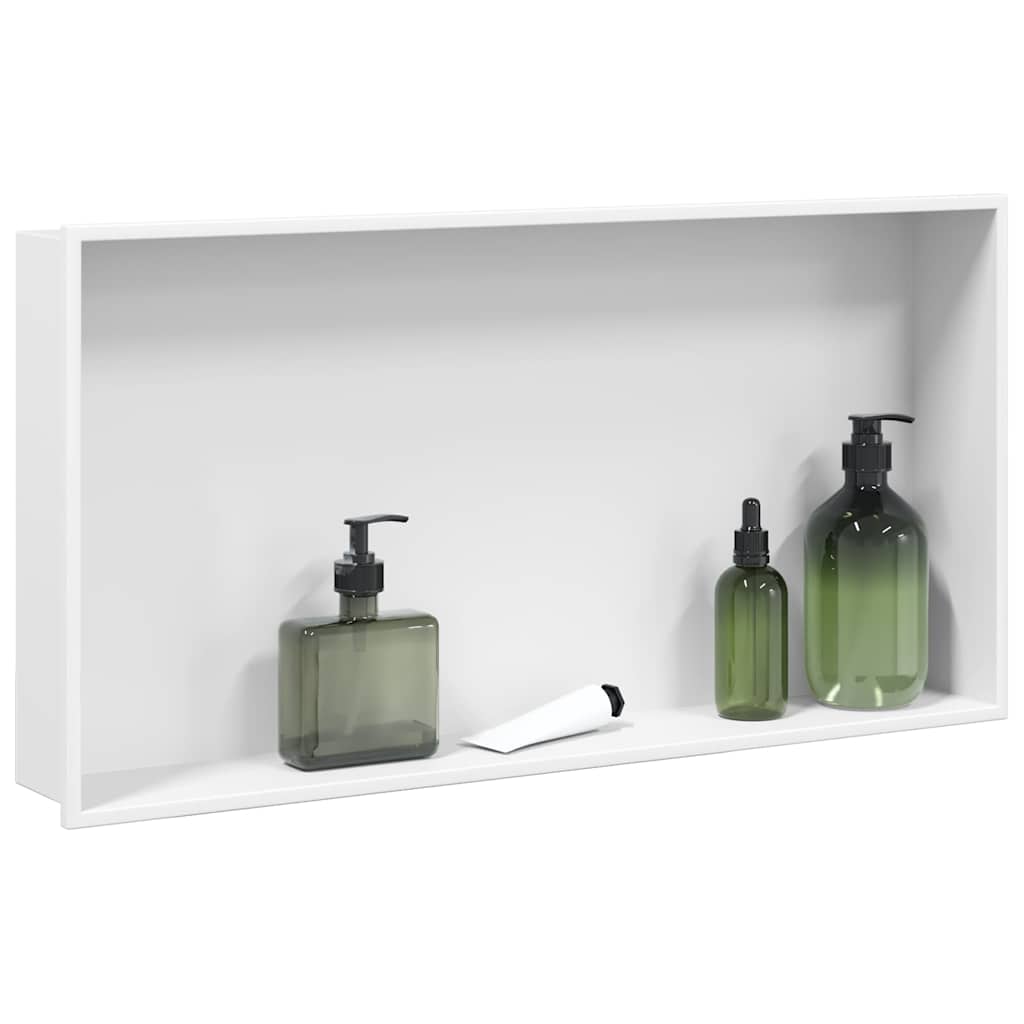 Nicchia doccia Vidaxx 62x32x9 cm acciaio inox bianco opaco