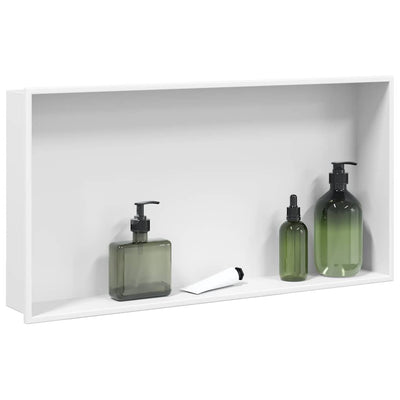 Nicchia doccia Vidaxx 62x32x9 cm acciaio inox bianco opaco