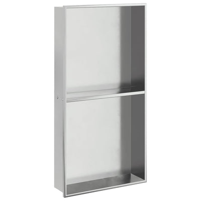 Vidaxl Shower 32x62x9 cm in acciaio inossidabile colorato in argento spazzolato