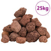 VidaXL piedras de lava 25 kg 3-5 cm rojo