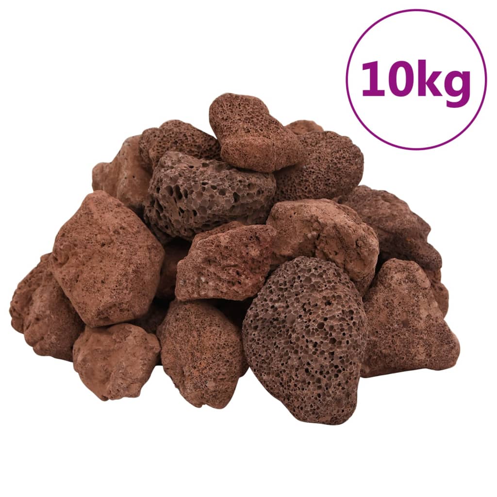 VidaXL piedras de lava 10 kg 5-8 cm rojo
