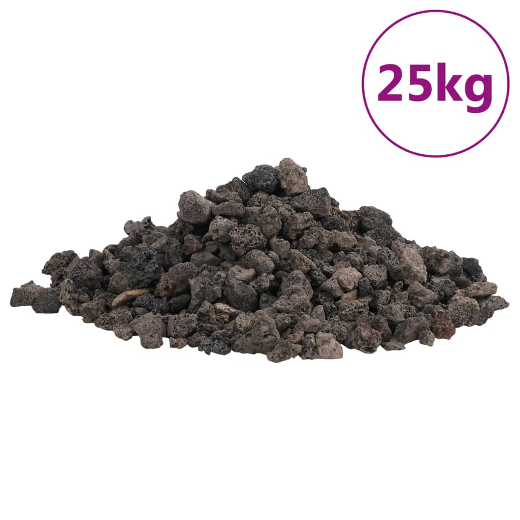 Vidaxl Lava Stones 25 kg 1-2 cm Negro