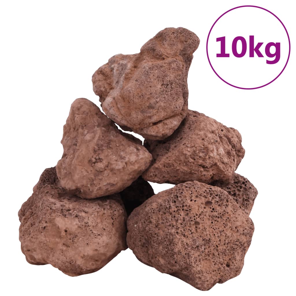 Vidaxl Lava Stones 10 kg 10-30 cm di rosso