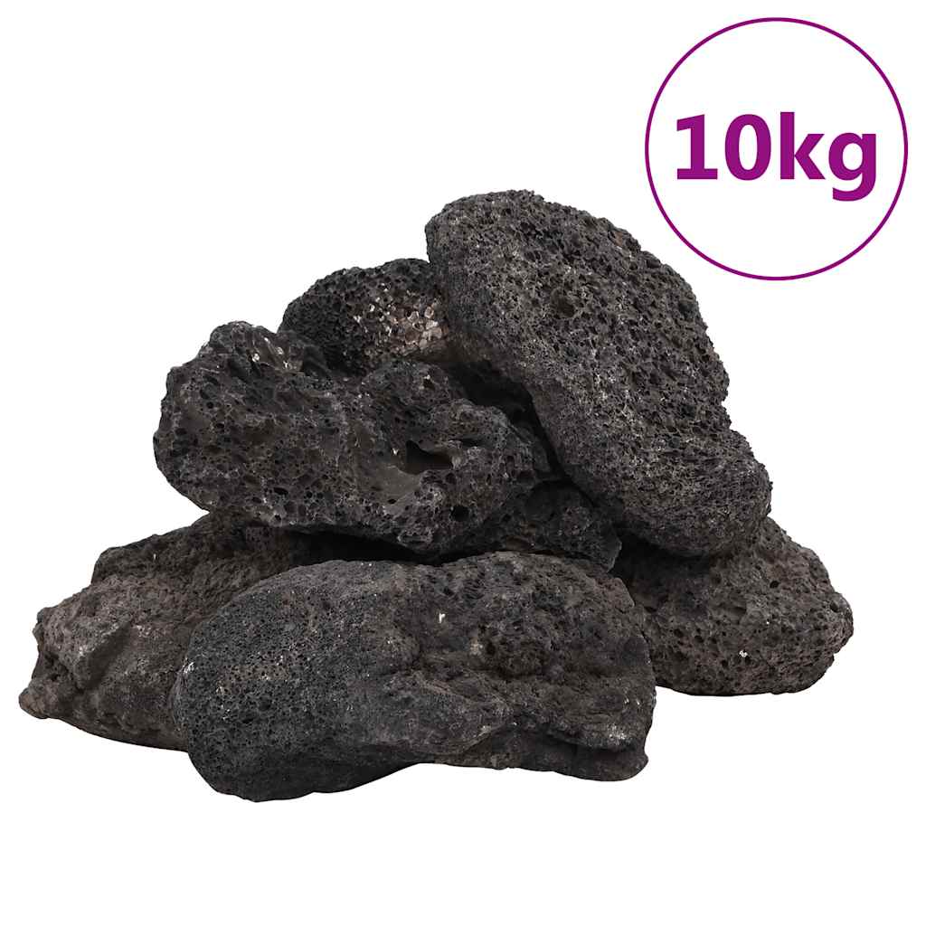 Vidaxl Lava pietre 10 kg 10-30 cm nero