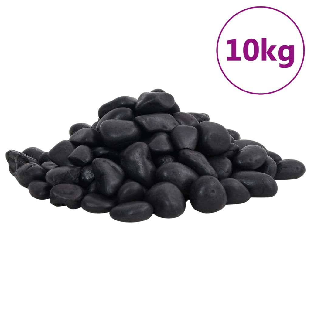 Vidaxl Pebbles pulido 2-5 cm 10 kg de negro