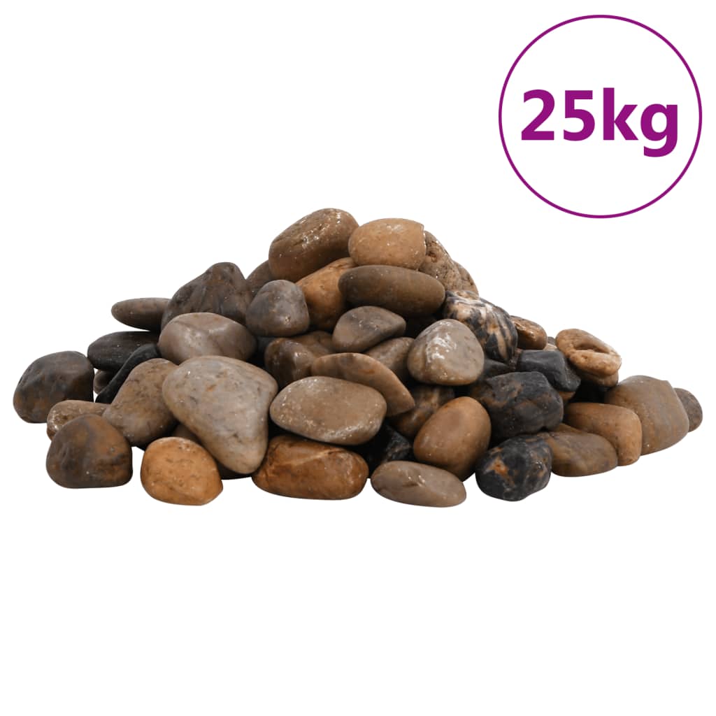 Vidaxl ciottoli lucidi 2-5 cm 25 kg multicolore