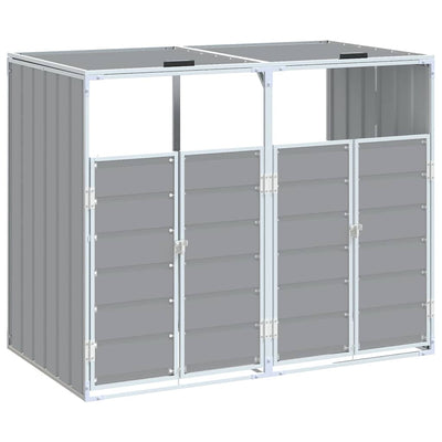 Almacenamiento de contenedores de Vidaxl para 2 contenedores 144x81x113 cm de acero gris
