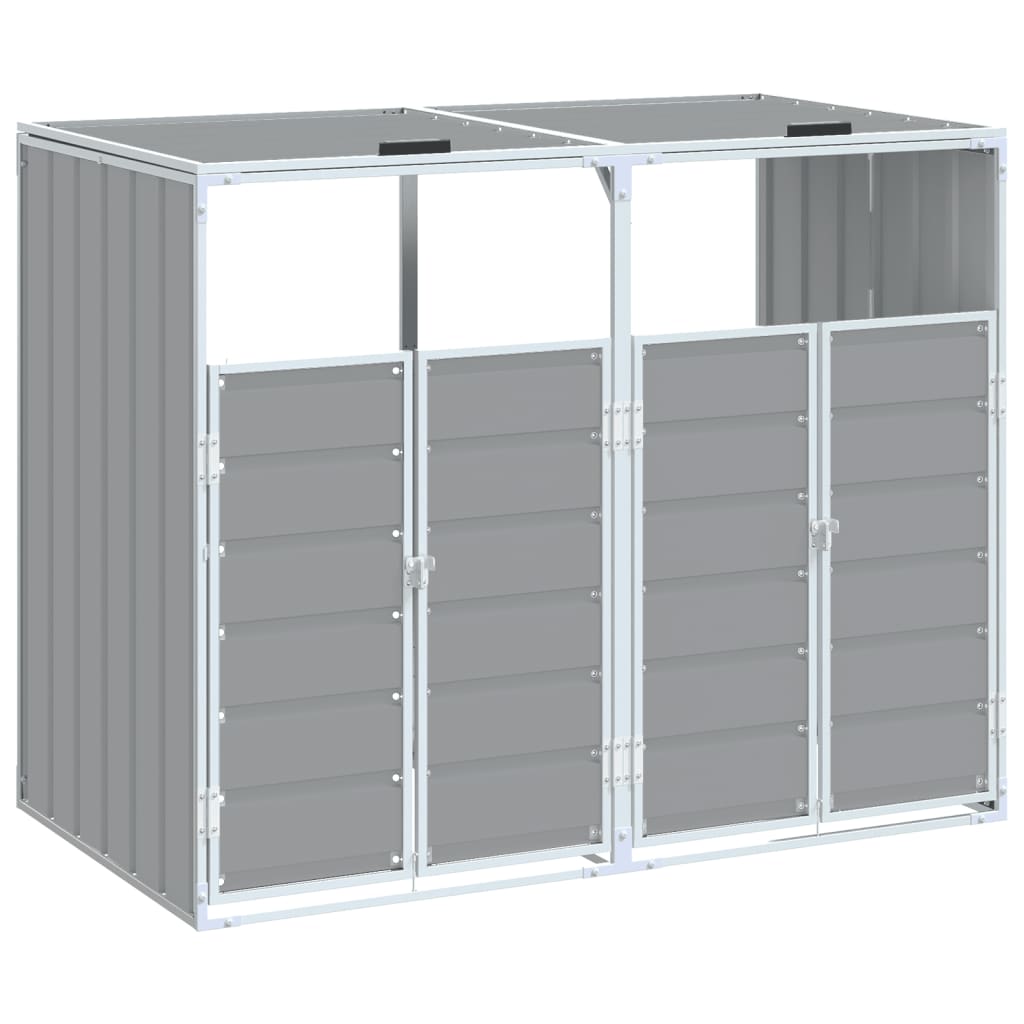 Almacenamiento de contenedores de Vidaxl para 2 contenedores 144x81x113 cm de acero gris