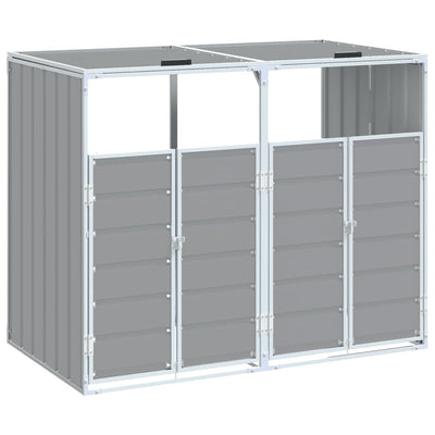 Archiviazione contenitore Vidaxl per 2 contenitori 144x81x113 cm in acciaio grigio