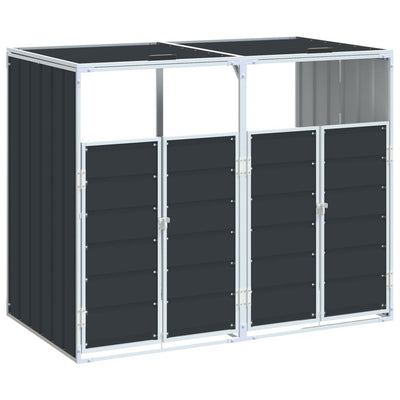 Almacenamiento de contenedores Vidaxl para 2 contenedores 144x81x113cm de acero antracita