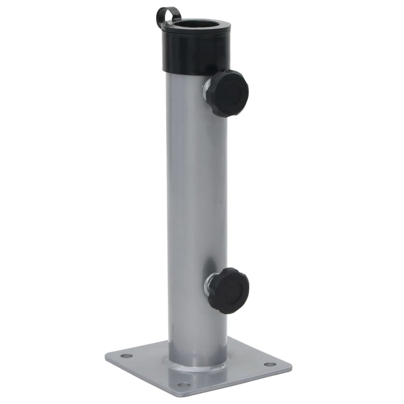 Vidaxl parasolvoet voor ø38 48 mm stok staal zilverkleurig