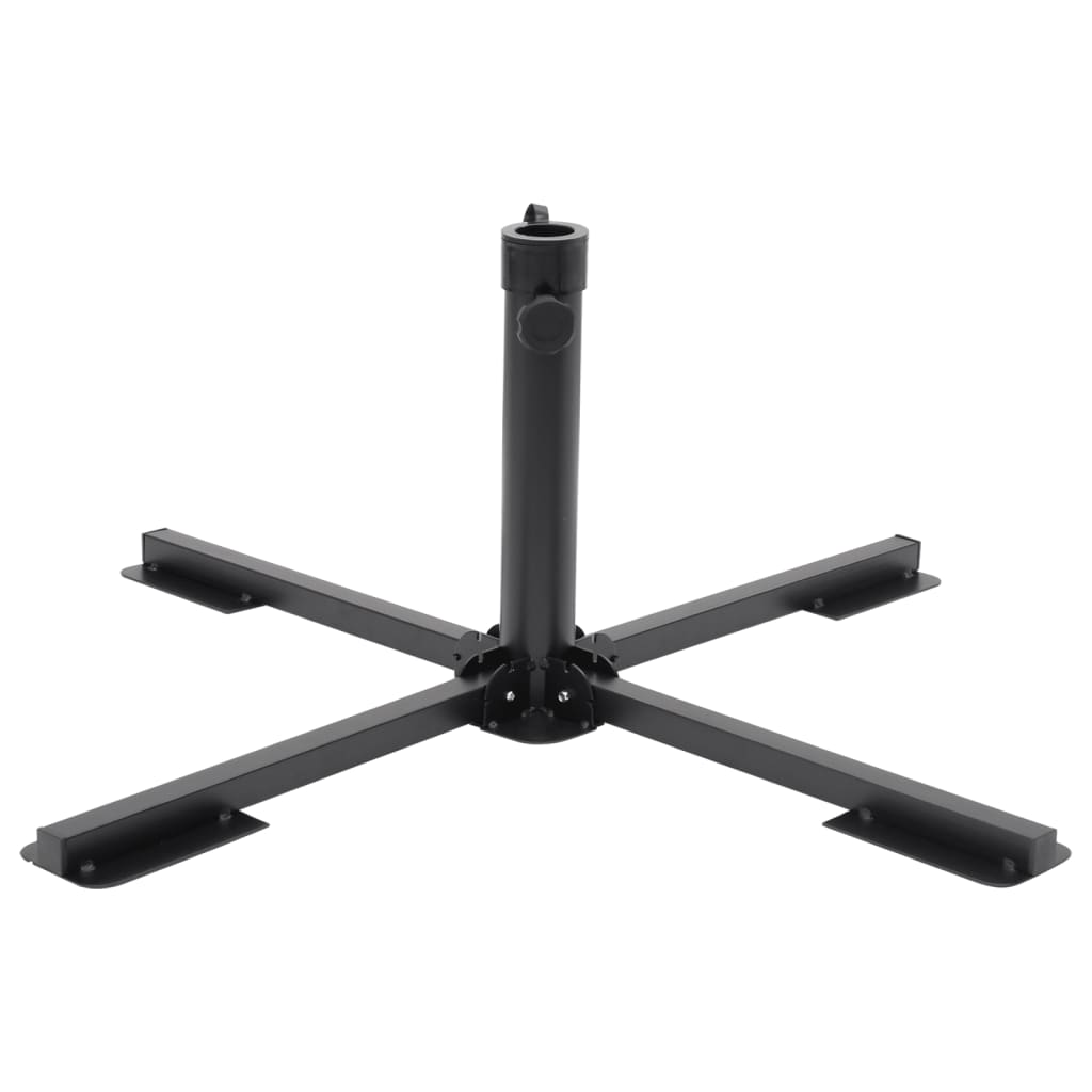 Vidaxl Parasol Foot Plegable para Ø38 48 mm Stick Steel Glossy Negro